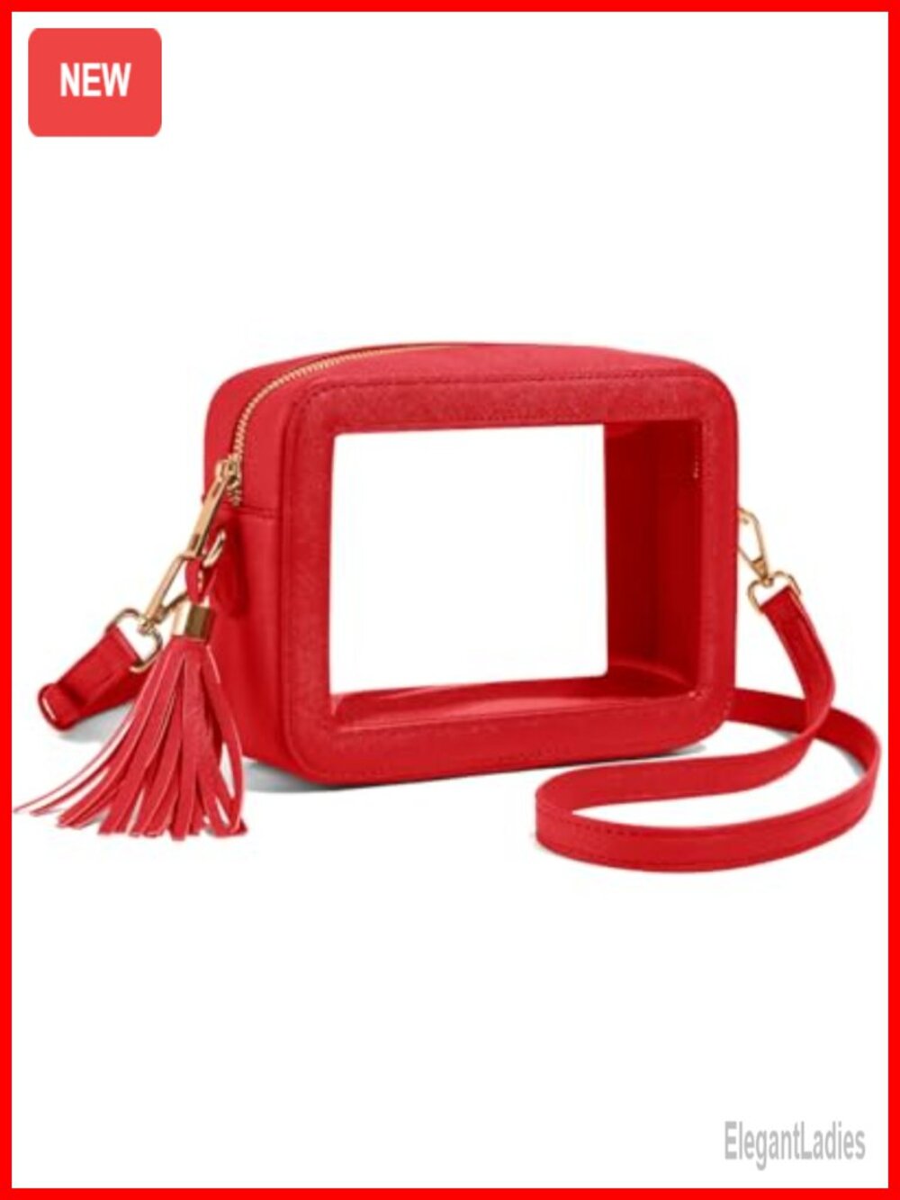 Clear Crossbody Bag Stadium Approved Vegan Leather Purse